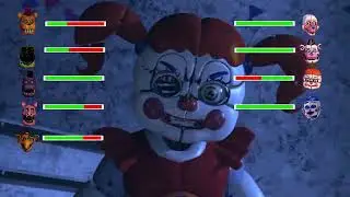 SFM FNaF MOVIE SISTER LOCATION  Rainbow Friends Animatronics vs SONIC WITH Healhbars