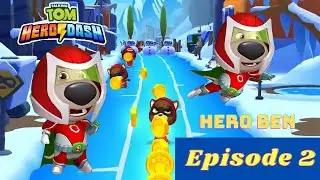Talking Tom Hero Dash : Hero Ben Hits 55 running Raccoons, Gameplay ( HD, 2K ), Episode 2