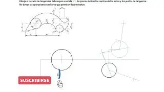 Como dibujar enlace tangencial pieza técnica sencilla. Dibujo técnico. Tangencias I.