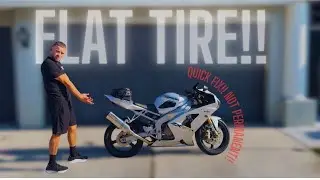 Motorcycle Flat Tire Emergency Repair!!!