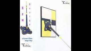 Ten Ring 360° mop for floor cleaning 4 corner Cleaning Mop with Stainless Steel Long Handle