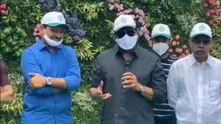 Megastar Chiranjeevi Accepting Green India Challenge | Chiranjeevi Planting trees | leaf media