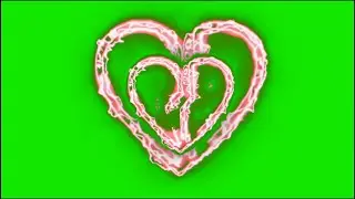 Green screen Copy of neon lighting Double Heart borken