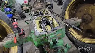 RE-UPLOAD: John Deere 4430, cab, 3pt and engine removal.