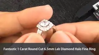 Fantastic 1 Carat Round Cut 6 5mm Lab Diamond Halo Fine Ring