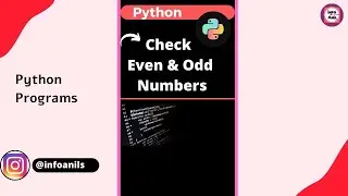 Python Program to Check Even & Odd Number | #shorts #programming #pythonprogramming #infoanil