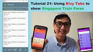 Kivy Mobile App #21 | Using Kivy MD Tabs to show Train Fares