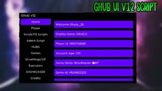 Ghub UI v12 script (Works in all games) | Roblox | NixScripts