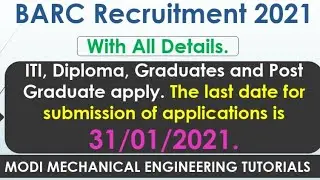 BARC Recruitment 2021 ¦¦ BARC Work Assistant Vacancy 2021 ¦¦ BARC Stipendiary Trainee Form 2021