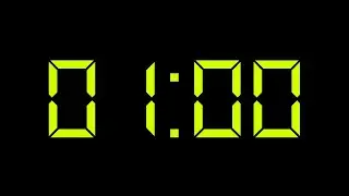 Timer 1 Menit Digital Font - Neon Yellow HD No Copyright
