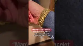 Men's Bracelet: Gold Plated Brass, Vintage Design (#mensjewelry)
