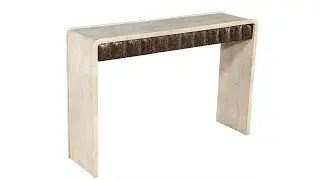 CE-3530 Modern Waterfall Console Wrapped in Faux Leather