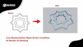 Auto Cepat ‼️ buat objek 2D jadi 3D dari CorelDraw #coreldraw #sketchup