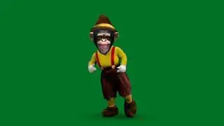 Monkey dancing green screen