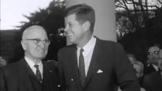 November 1, 1961 - President John F. Kennedy greets his guests, former President and Mrs. Truman