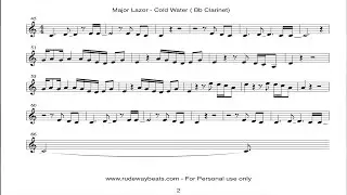 Major Lazer ft. Justin Bieber - Cold Water - Cover 🎼 Bb Clarinet notes