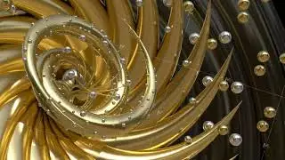 Gold Waves Loop 3D render