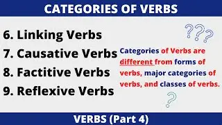 Linking Verbs | Causative Verbs | Factitive Verbs | Reflexive Verbs