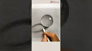 3D Crystal Ball Drawing with pencil shading #shorts #youtubeshorts #3d #ball #art #drawing