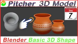 Blender 3D Modelling || pitcher 3D model || Simple & quick || pot 3d model || #newtonskill || #VFX