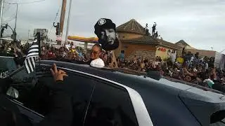 Nipsey Hussel Casket in his funeral car close up