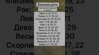 Важные даты 