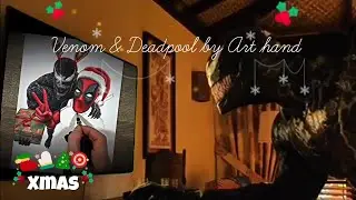 Xmas Venom & Deadpool drawing /// Рождественский Веном и Дэдпул рисунок. | Art hand