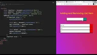 Adding and Removing List Item HTML CSS Javascript Part 2