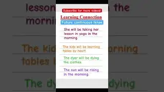 Learn English simple future continuous tense sentences daily use. English grammar 