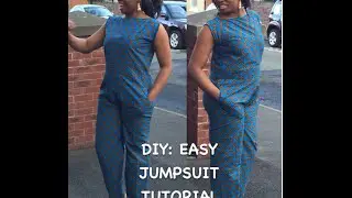 DIY : ANKARA JUMPSUIT TUTORIAL  WITH SIDE POCKETS