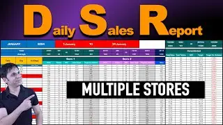 Daily Sales Report Multiple Stores in Excel 2024 / How to Create Daily Sales Report Multiple Stores