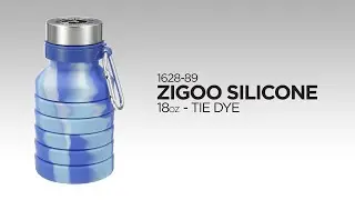 1628-89 Zigoo Silicone Collapsible Bottle 18oz. - Tie Dye
