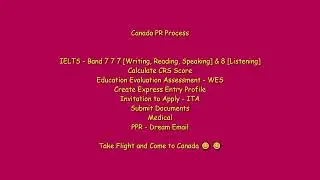 Canada PR Process !!! 8 Easy Steps and You will Become Canadian #canadapr #canada #ita #eca #crs