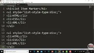 Unordered List List Style Type Property Using Disc Circle Square None in Html Part-47