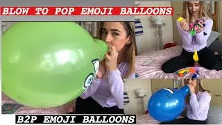 EXTREMELY LOUD BLOW TO POP LATEX EMOJI BALLOONS - BLOW TO POP ASMR LOUD