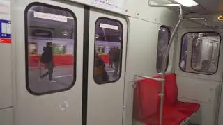 Poland, Warsaw, metro night ride from Marymont to Plac Wilsona