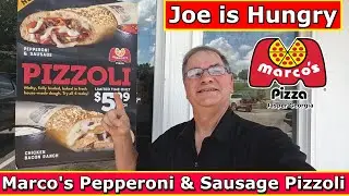 Marco's Pizza New Pepperoni & Sausage Pizzoli Review * Joe is Hungry * 🔴🧀🔴🧀