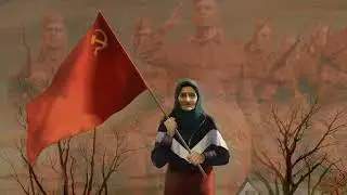 Бабушка с красным знаменем