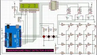 underground cable fault detector using Arduino \\Proteus Simulation