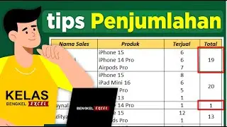 tips menjumlahkan data yang di merge cell #bengkelexcel #bengkelexcel #shorts #shortvideo