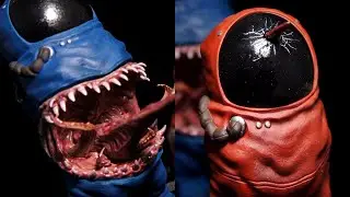 Making Realistic Among us Impostor Kill Sculpture Timelapse