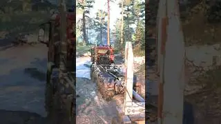 Мощный лесовоз MAN 8х8, off-road тягач с сцепкой #gametime32 #snowrunner