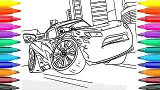 How To Paint NEW! Cars 3 Lightning McQueen Learning Coloring Pages for Kids Funny Coloring Book