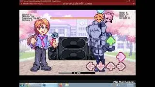 jugando fnf mod summer fling with senpai and monika mod.