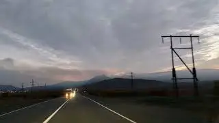 Один день в путешествии на автомобиле, виды из окна