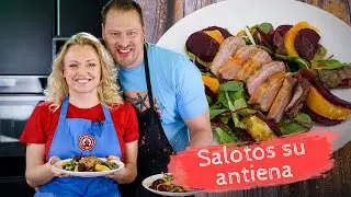 Tarasovai virtuvėje. Pavasariškai spalvingos salotos su antiena ir ypatingu Violetos padažu 🥗 👌