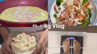 53-45kg Diet Vlog | Oats, Banana Milk, Salad and Kimchi Stew