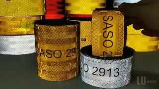 Waterproof SASO 2913 Yellow Reflective Stickers 4inch Width