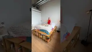 ikea bed to DREAM platform bed (in 18 seconds)🤭 #diy #interiordesign #ikeahack