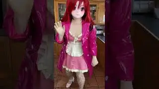 Latex Kigurumi Maid heading home